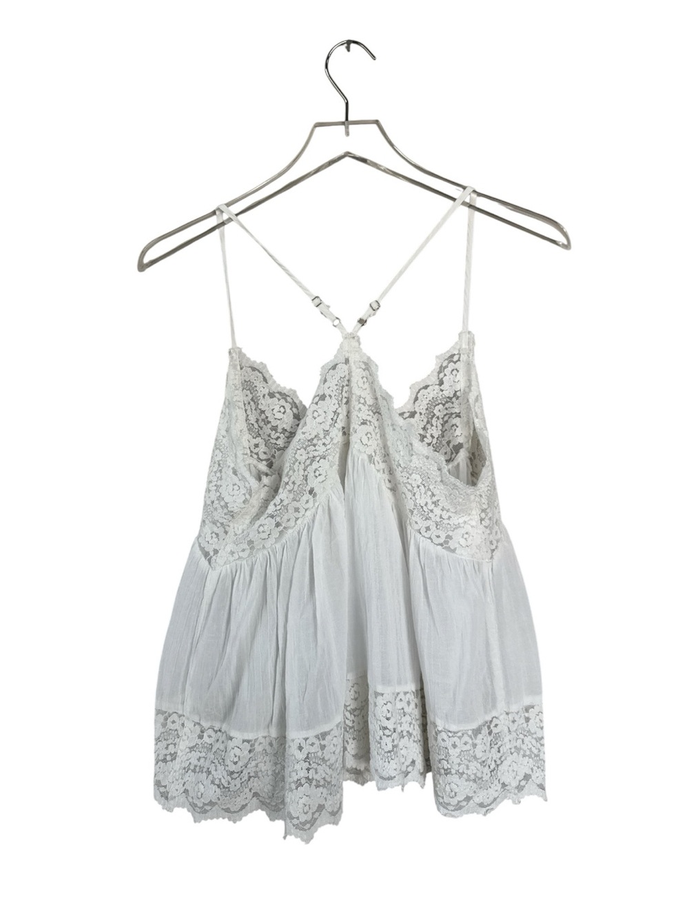 Free People Intimately Fiona Cami Ivory Lace Racerback Tank Top XS - Picture 3 of 5